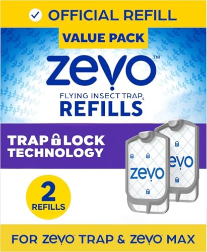 Zevo Flying Insect Trap Official Refill Cartridges - Fits Both Zevo Trap & MAX Indoor Fly Trap - to Catch Gnats, House & Fruit Flies (2 Official Refill Cartridges) - style: 2 Refills Cartridge