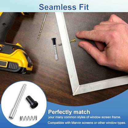 25 Pack Window Screen Plunger Latches with Caps, 5/32" X 1-1/2", Aluminum Window Screen Plunger Pins, Secure Screens in Place (Black) - color: Black