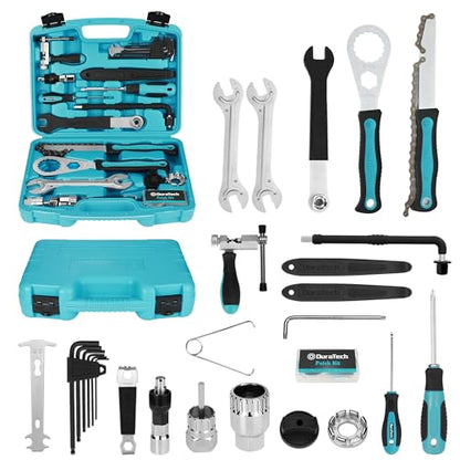 DURATECH Bike Repair Kit, 35PC Bicycle Tool Kit with Carry Case, Bike Accessories for Repairing Tyres, Brakes, Chains, Pedal, Mountain Bike & Road Bike Maintenance, Great Gift for Men, Women - size: 35 PC