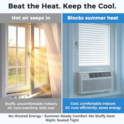 SWRT 2”x 30 YD 8 Mil Heavy Duty Transparent Window Weather Sealing Tape, No Residue Window Insulation for Summer, Blocks Pollen, Dust & Bugs，Preventing Cold Air Loss in Summer Door and Window Seal Kit - size: 2" x 30Yds