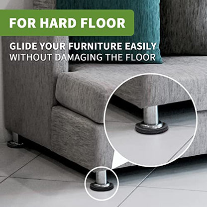 Furniture Sliders for Hardwood Floors 16 PCS - 3 1/2 inch Sliders for Moving Furniture – Felt Furniture Pads for Hardwood Floors Brown - size: 16 Pcs 3 1/2" Brown