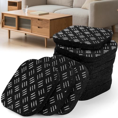 12PCS Non-Slip Furniture Pads for Hardwood Floors, 2'' X 2'' Cuttable Silicone Floor Pads for Furniture to Keep Furnitures from Sliding, No Adhesive Residue, Protecting Floors from Scratching