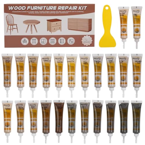 Wood Furniture Repair Kit, 24 Colors Wood Touch up Filler, Repair Scratch, Cracks, Stains, Discoloration for Wood Furniture - Cloth -Textured Series - color: Cloth -Textured Series