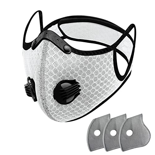 FULIER Dust Face Mask Anti-Fog Outdoor Cool Sports Mask Reusable Face Protection - color: White