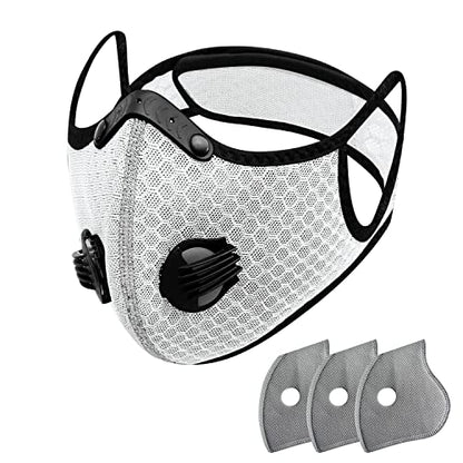 FULIER Dust Face Mask Anti-Fog Outdoor Cool Sports Mask Reusable Face Protection - color: White