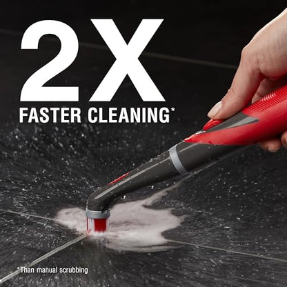 Rubbermaid Reveal Power Scrubber with Multi-Purpose Head, Cordless Electric Battery Powered Scrub Brush, Water Resistant, for Home/Kitchen/Bathroom/Grout/Tile/Shower/Tub - style: 2-Piece Kit