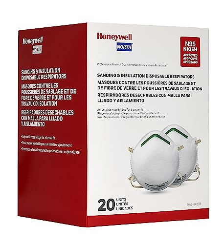 Honeywell NIOSH-Approved N95 Respirator Mask for Airborne Particulates, 20-Pack (RWS-54003)