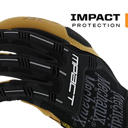 Mechanix Wear Material4x M-Pact Gloves - Abrasion-Resistant Gloves for Hand Safety - Machine Washable - Breathable - Secure Fit - Tear-Resistant - Durable - Brown/Black - XX-Large - size: XX-Large