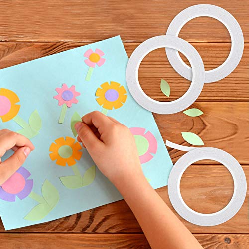 Kesote 6 Rolls Double Sided Tape for Crafts Scrapbooking, 3 Sizes - 1/8 in, 1/4 in, 3/8 in Thin Double Sided Adhesive Tape, 82Ft Per Roll - size: 1/8 In, 1/4 In, 3/8 In