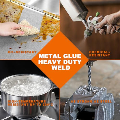 5-Minute Metal Glue - Heavy Duty Waterproof Epoxy Adhesive for Metal, Stainless Steel, Aluminum, Plastic, Wood, Ceramic. Quick Set, High Strength Repair Glue - size: 5Min 1pcs
