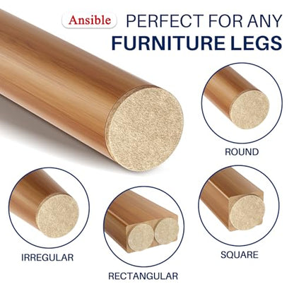 Ansible 60 PCS Felt Furniture Pads 1", Felt Pads for Chair Leg Floor Protectors for Hardwood Floors Round (Beige) - size: 60 PCS 1" Beige, Round