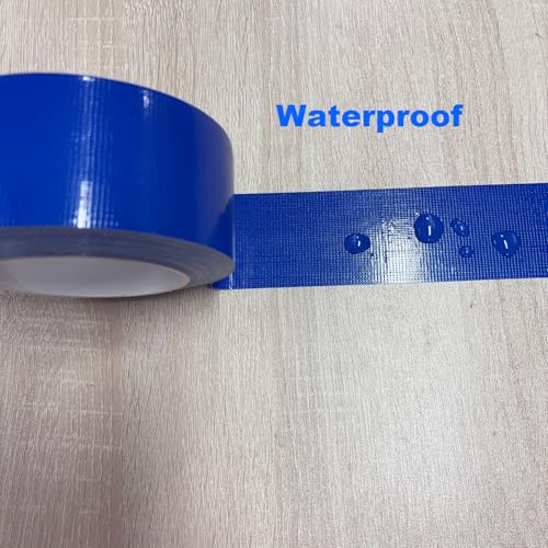 Blue Duct Tape, 2 Inches x 32 Yards, Heavy Duty Waterproof, Strong, Durable, Easy-Tear by Hand, Residue-Free for Home Repairs, Industrial, Fixed Carpet Edge, DIY Projects - color: Blue