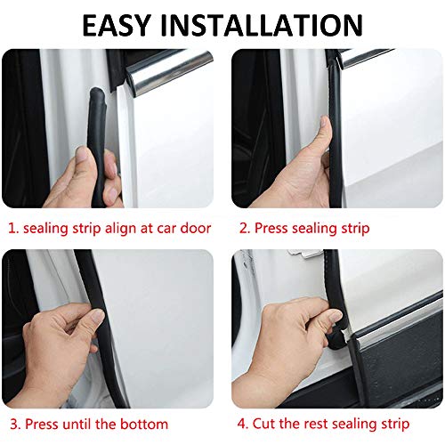 Automotive Weather Stripping Door Seal, 20 FT Car Door Rubber Seal Strip Trim Seal Gasket with Side Bulb for Cars Trucks Boats RVs and Home Applications - size: 20ft