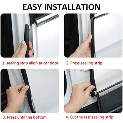 Automotive Weather Stripping Door Seal, 10 FT Car Door Rubber Seal Strip Trim Seal Gasket with Side Bulb for Cars Trucks Boats RVs and Home Applications - size: 10 Feet