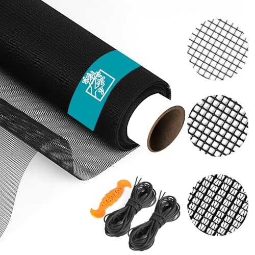 Window Screen,28x32Mesh High Visibility Window Screen Mesh Roll,37.4IN x 16.4FT Polyester Screen Replacement Repair Kit for Window, Door,Patio,Porch - size: 28x32 Mesh