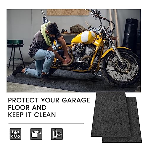 4 Pcs Oil Spill Mat Set (36"×60") - Complete Garage Floor Protection - Front & Rear Car Coverage - Reusable Washable Oil Drip Mats