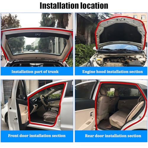 Double Layer Car Door Rubber Seal Strip, 32.80FT 2 Holes Noise Insulation Automotive Sealing Strip Stickers, Self-Adhesive Vehicle Stripping Edge Protector Accessories, Universal Fit