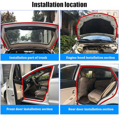 Double Layer Car Door Rubber Seal Strip, 32.80FT 2 Holes Noise Insulation Automotive Sealing Strip Stickers, Self-Adhesive Vehicle Stripping Edge Protector Accessories, Universal Fit