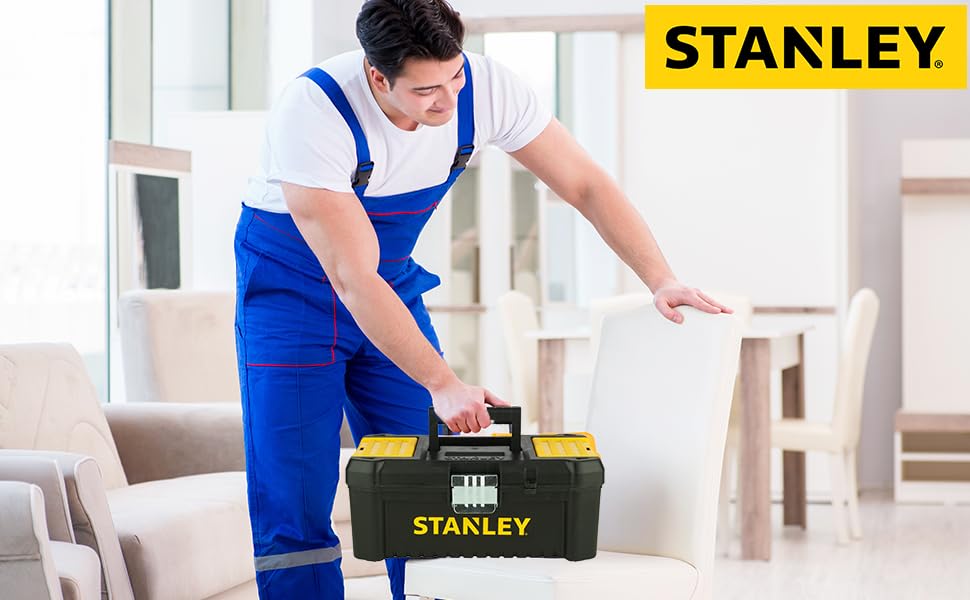 Stanley STST1-75515 Toolbox "Essential" with metal latches, Black/Yellow