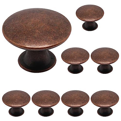 8 Pcs Oil Rubbed Bronze Cabinet Knobs, Round Dresser Knob Kitchen Drawer Knobs, Single Hole Cupboard Door Knob Dresser Drawer Pulls Handles - color: Oil Rubbed Bronze, size: 8 Pack