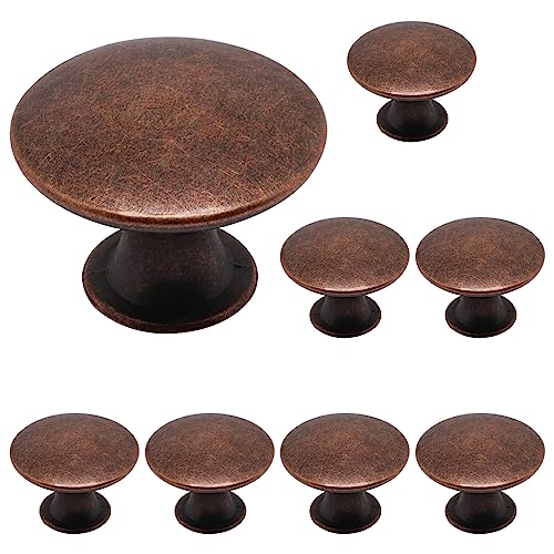 8 Pcs Oil Rubbed Bronze Cabinet Knobs, Round Dresser Knob Kitchen Drawer Knobs, Single Hole Cupboard Door Knob Dresser Drawer Pulls Handles - color: Oil Rubbed Bronze, size: 8 Pack