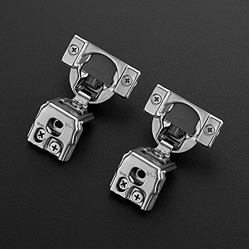 Ravinte 2 Pack 1 Pair 1-1/2 inch Overlay Soft Close Kitchen Cabinet Hinges Stainless Steel Adjustable Kitchen Hinges Satin Nickel Cabinet Hardware - size: 1-1/2 inch Overlay