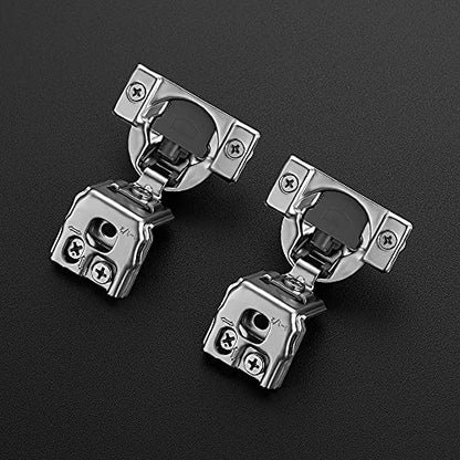 Ravinte 2 Pack 1 Pair 1-1/2 inch Overlay Soft Close Kitchen Cabinet Hinges Stainless Steel Adjustable Kitchen Hinges Satin Nickel Cabinet Hardware - size: 1-1/2 inch Overlay