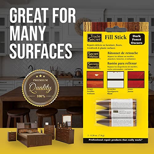 Wood Scratch Repair Fill Stick for Dark Surfaces (Set of 3), Great for Touch-Ups and Repairs on Hardwoods Floors, Furniture, Cabinets and Plastic Surfaces. - color: Dark Tones