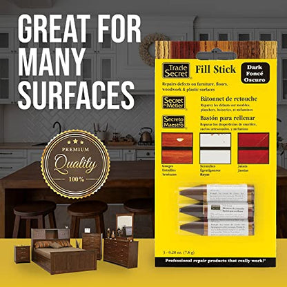 Wood Scratch Repair Fill Stick for Dark Surfaces (Set of 3), Great for Touch-Ups and Repairs on Hardwoods Floors, Furniture, Cabinets and Plastic Surfaces. - color: Dark Tones