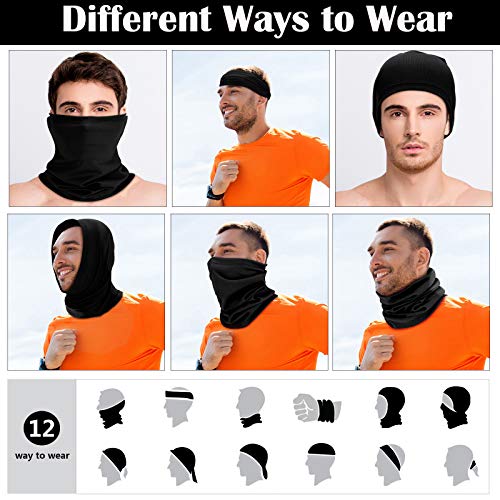 Geyoga Neck Gaiter Bandana Face Mask Summer UV Protection Cooling Breathable Face Mask Neck Scarf Balaclava for Men Women - color: Green, Gray, Black, Riyal Blue, White, Dark Gray