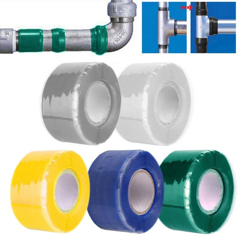 Heavy Duty Waterproof Silicone Tape, Self-Fusing Leak Seal Repair Tape, Instant Leak Stop for Pipes Ducts Automotive Plumbing, Extreme Temperature Resistance No Tools Needed - color: White