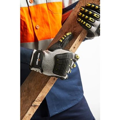 Portwest Anti Impact Cut Resistant Glv Ressistant Safety Work Protection Maximum Abrasion ANSI 105, 3 XL - size: 3 XL