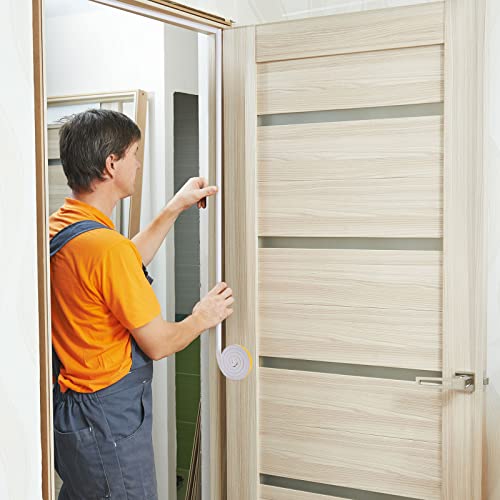 4 Rolls Total 26 Ft White Weather Stripping 1 Inch Wide x 3/4 Inch Thick Self Adhesive High Density Foam Tape Insulation Weatherproof Window Door Seal Strip Soundproof Collision Avoidance 6.5 Ft x 4