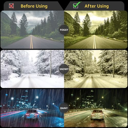 Myiaur Night Vision Glasses for Men Women, Polarized Fit Over Wrap Around Driving Glasses, Anti Glare and UV400 Protection - color: A01 Black/ Yellow Night Vision Glasses