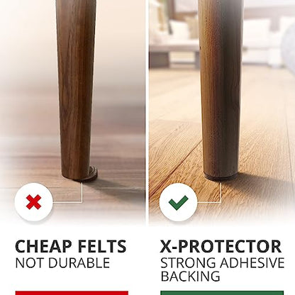 X-Protector Felt Furniture Pads - 24 Pcs 2" Round - Chair & Floor Protectors - For Hardwood Floors - Protect Your Floors! (Brown) - size: 2" 24 Brown, Round
