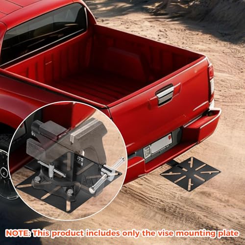Mount Vise and Grinder,Heavy Duty Carbon Steel Single Mount Plate for Trailer Hitch, Portable Tool Mount for Bench Vise & Grinder (2" Receiver) - size: Mounting Plate Only