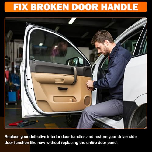 Yinlowa Front Left Driver Side Interior Door Handle Kit Replacement for 2007-2013 Chevy Silverado Tahoe Suburban Avalanche, GMC Sierra Yukon XL, Cadillac Escalade, Replaces 20833606 20871488 80374 - size: Left Driver Side