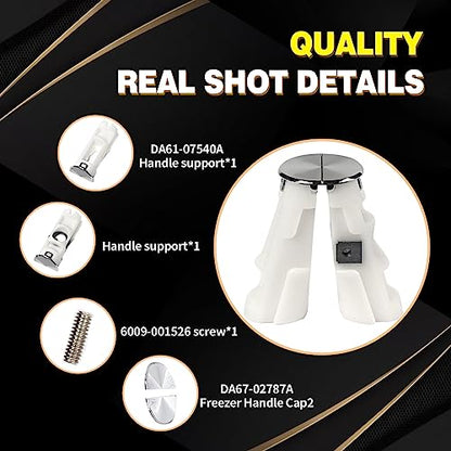 DA61-07540A DA61-08247A Freezer Door Handle Support Kit Refrigerator Replacement Handles Compatible with Samsung AP5578979 PS4145181 DA67-02787A 3160453 6009-001526, White