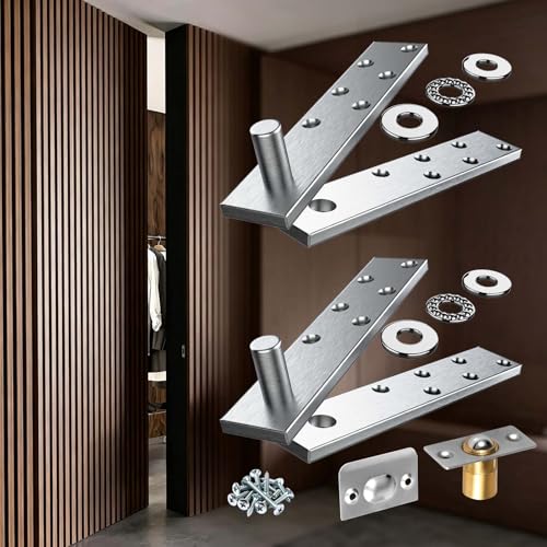 Hidden Pivot Hinges, Heavy Duty Hidden Door Hinge, 300LB Stainless Steel Murphy Door Hinge Kit for Wood Door Secr, Bookshelf (Side Mount, 1 Set) - color: Side mount 300 lbs 1 set