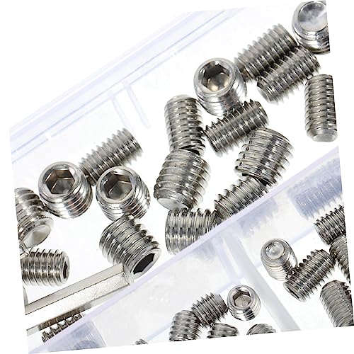 Stainless Steel Set Screw Assortment Kit with 125 Pieces Including M3 to M8 Sizes and 5 Wrenches for Industrial DIY and Home Repair Projects