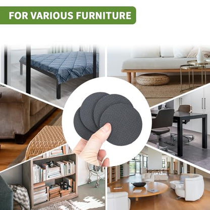 Non Slip Furniture Pads 16 PCS 2 1/2'' Round - Anti Slip Furniture Pads - Self Adhesive Rubber Feet Furniture Feet - Chair Leg Floor Protectors - Keep Furniture in Place - size: Round 2.5 inch 16PACK