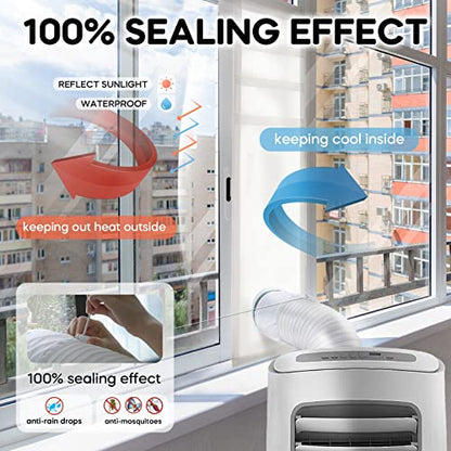 Loviga Portable Air Conditioner Window Kit, Window Vent Seal Kit for Portable Air Conditioner Dryer, 2022 Upgraded 100% Sealing Waterproof Easy to Install, 10x40-64 inches Length Adjustable - color: Sliding/Hung Window-10"x64" (25x162cm)