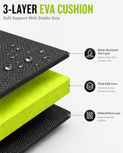 Foldable EVA Utility Mat with Handle, Heavy Duty Mechanic Mat for Kneeling, Workouts, Garages, Gardening, Camping, Picnics, Outdoor Adventures and Home Gyms, Green - color: Green