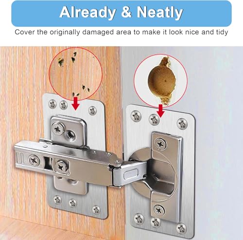 Hinge Repair Plate,10PCS Cabinet Hinge Repair Plate with Customized Screws,Stainless Steel Kitchen Cupboard Door Hinge Repair Brackets with Holes for Kitchen Cupboards Door - style: Modern-10pcs-rectangle