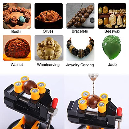 Universal Mini Table Vise Clamp 360° Suction Vice Clamp Drill Press Vise Table Bench Vice Craft Vise DIY Sculpture Craft Carving Tool for Jewelry Watch Walnut
