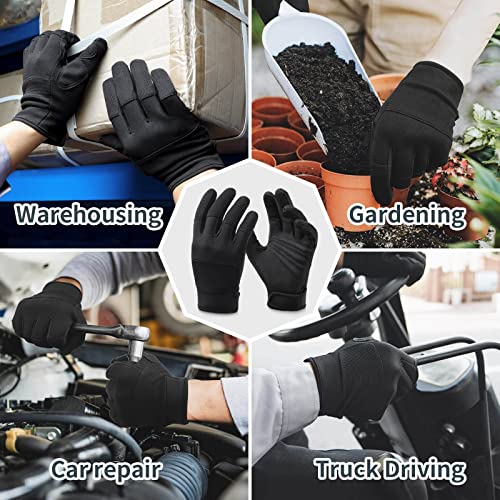 OZERO Work Gloves for Men Women: Mechanic Glove Touchscreen Firm Grip Dexterity Light Duty Gloves for Gardening Construction - size: Large, style: Pack of 1