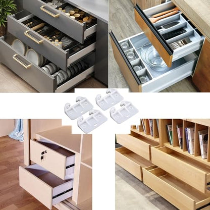 10 Pieces Plastic Drawer Guides Drawer Track Guides Replacement Parts Drawer Rail for Dressers Hutches and Drawer Systems