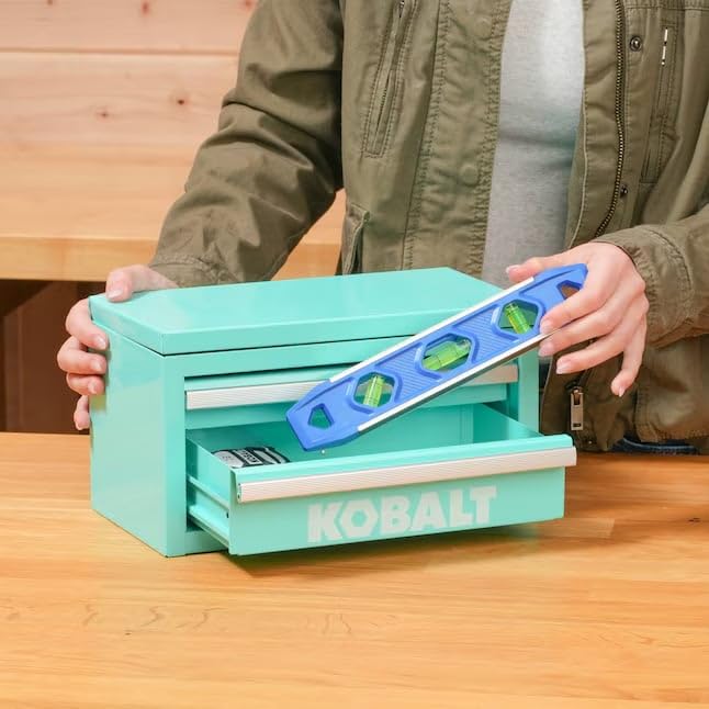 Mini 2-Drawer Steel Tool Box Teal Color - color: Teal, size: 2 Drawer