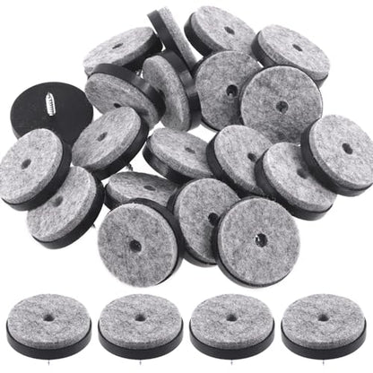 Keadic 20Pcs Screw-on Furniture Felt Pads Bulk Set, 1-1/2"(38mm) Dia Round Slider Glide Floor Protector for Wooden Furniture Chair Tables Leg Feet (Black) - size: 1-1/2"(38mm)