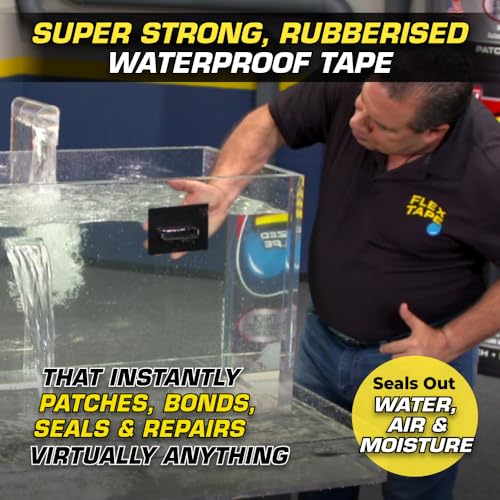 Flex Tape, MAX, Original Thick Flexible Rubberized Waterproof Tape - Seal and Patch Leaks, Works Underwater, Indoor Outdoor - Home RV Roof and Pool Repairs, White, 4 in x 25 ft, Pack of 1